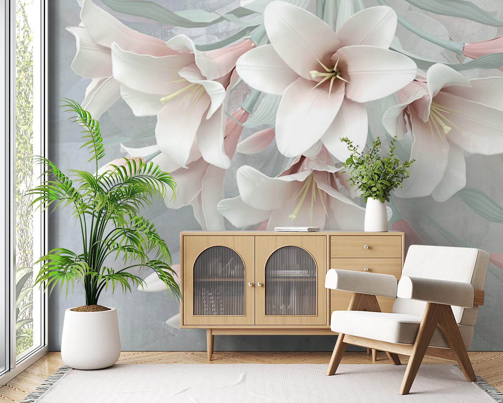 Fototapeta kompozycja jasnych lilii