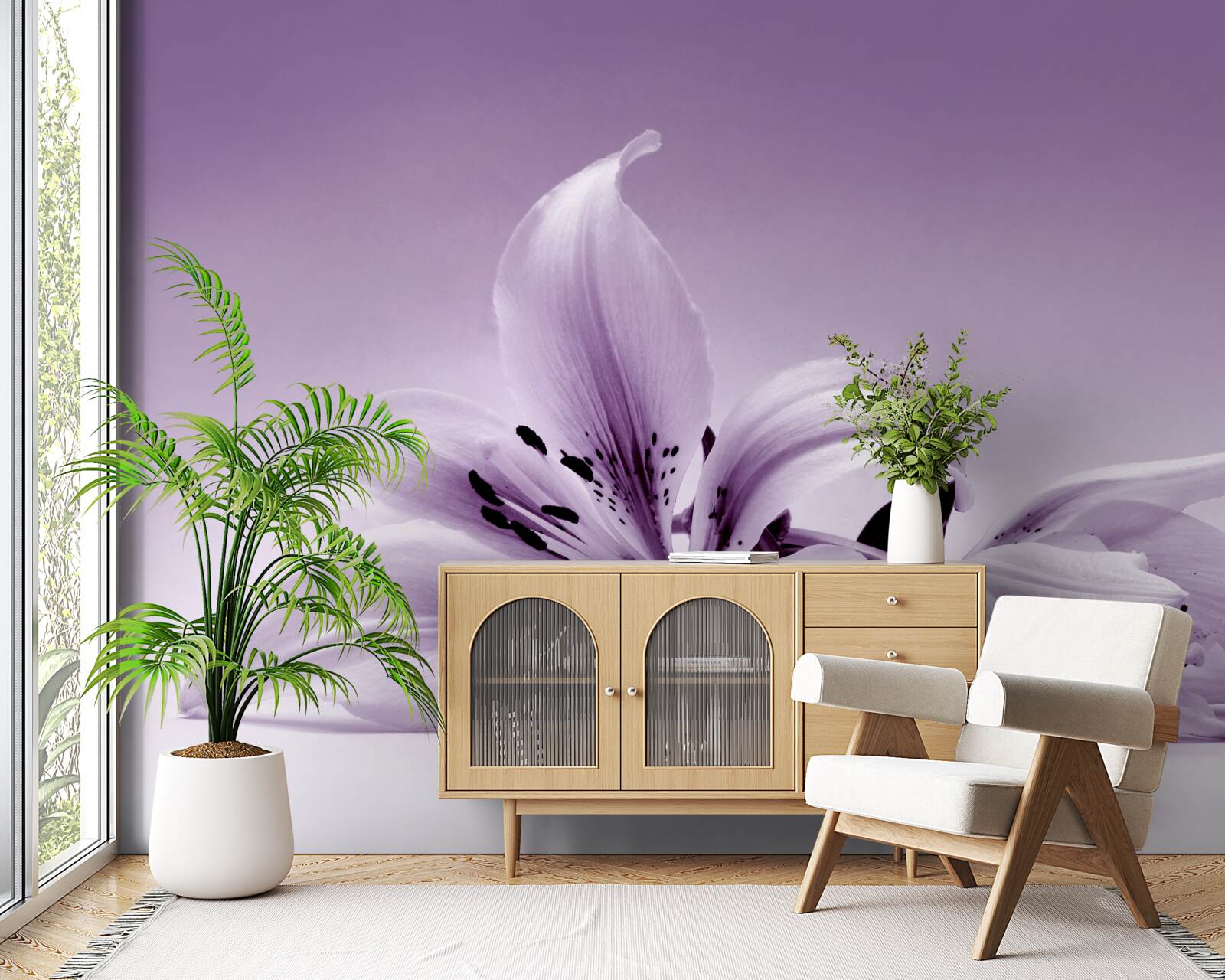 Fototapeta subtelna fioletowa, izolowana lilia