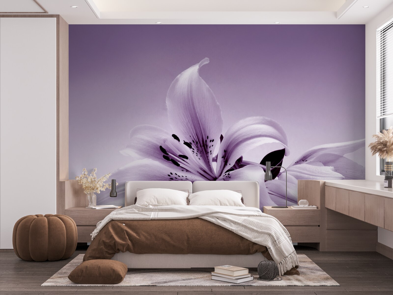 Fototapeta subtelna fioletowa, izolowana lilia