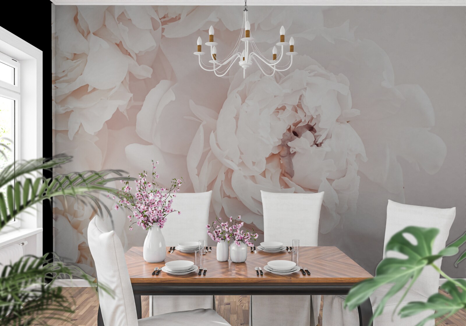 Fototapeta piwonia o delikatnej pastelowej urodzie