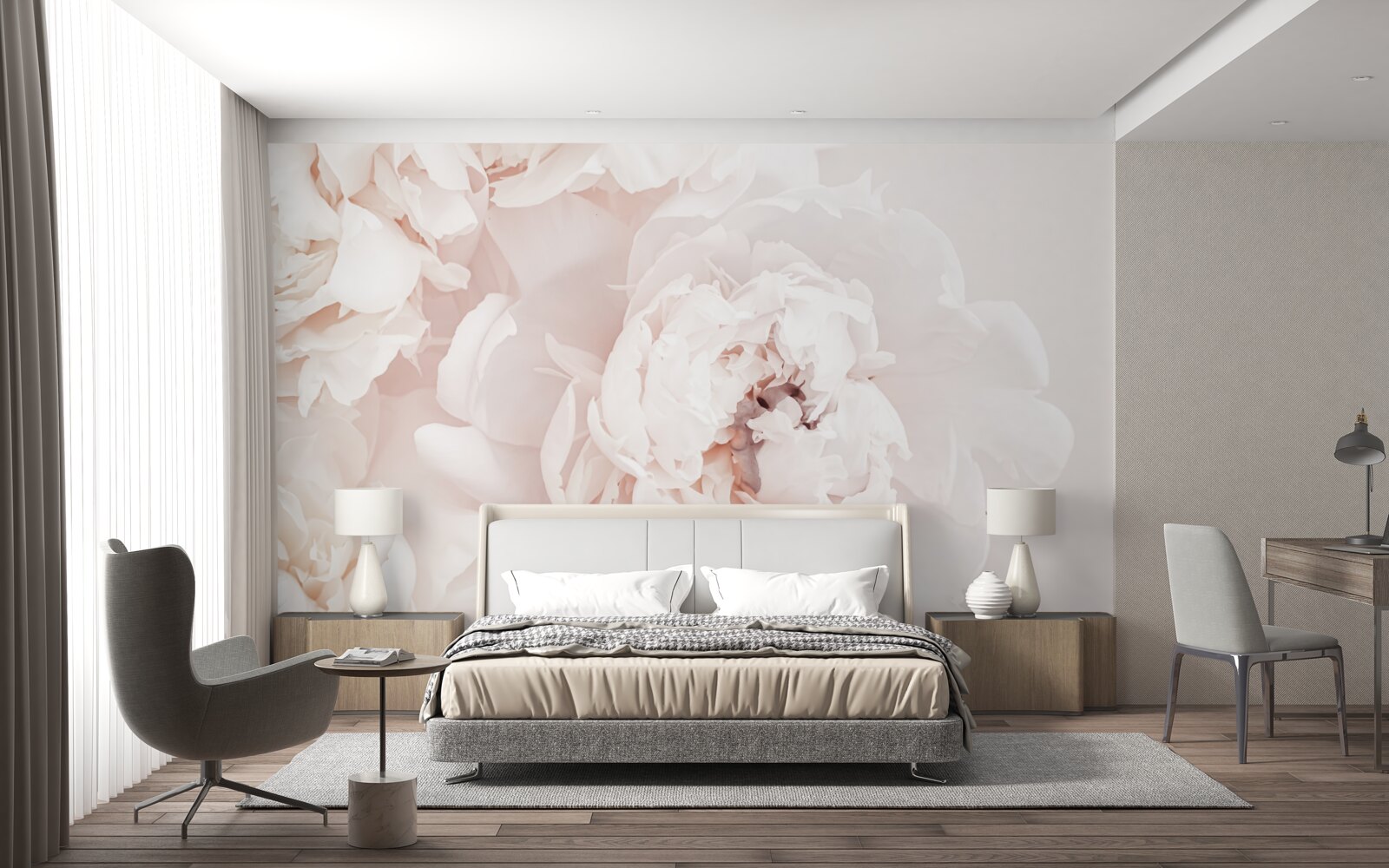 Fototapeta piwonia o delikatnej pastelowej urodzie