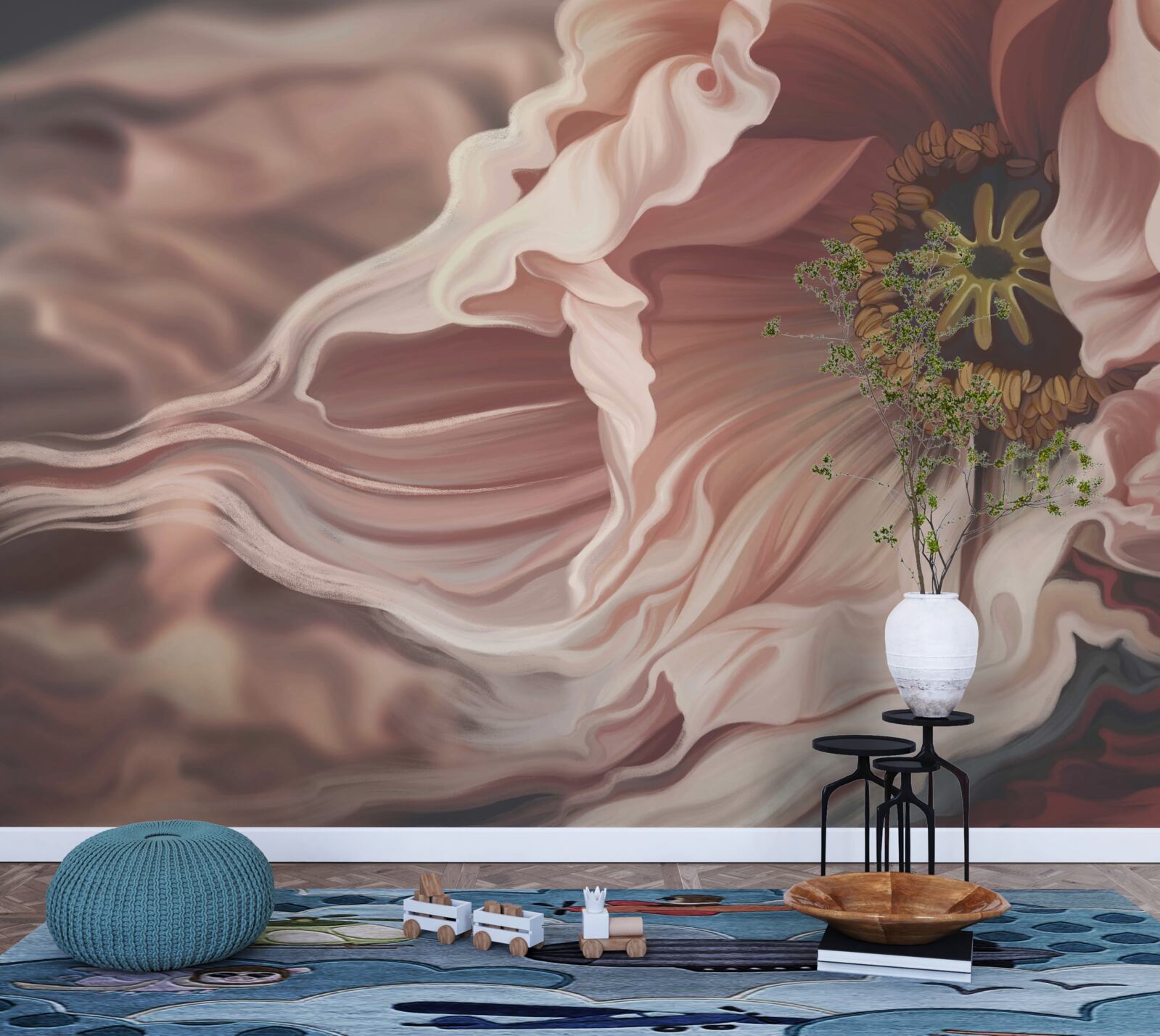 Fototapeta duża piwonia w kolorze pudrowym