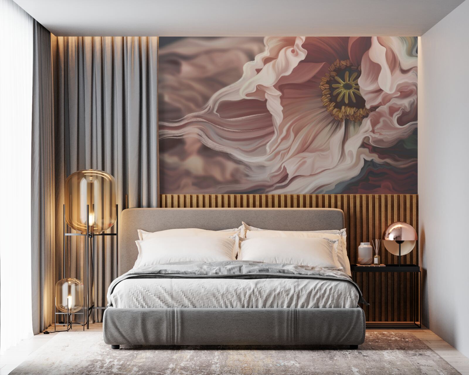 Fototapeta duża piwonia w kolorze pudrowym