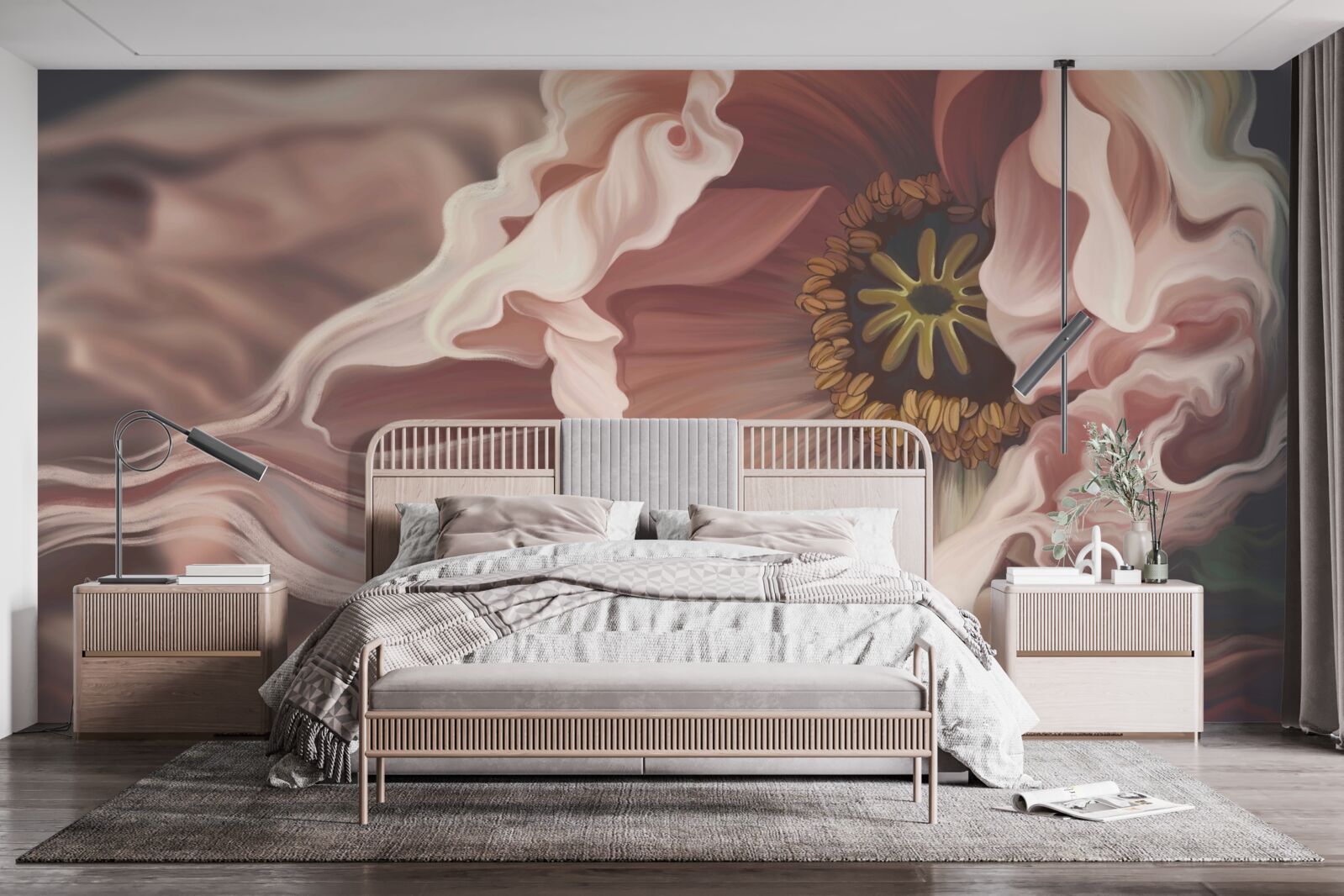 Fototapeta duża piwonia w kolorze pudrowym