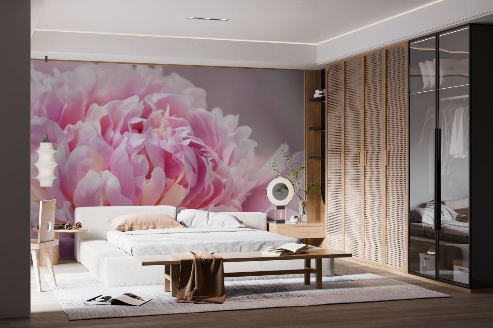 Fototapeta bliskie ujęcie mleczno kwitnącej piwonii