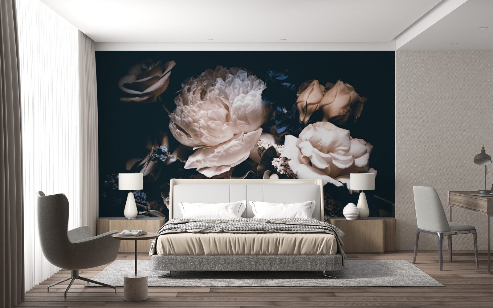 Fototapeta mroczny romans kwiatów