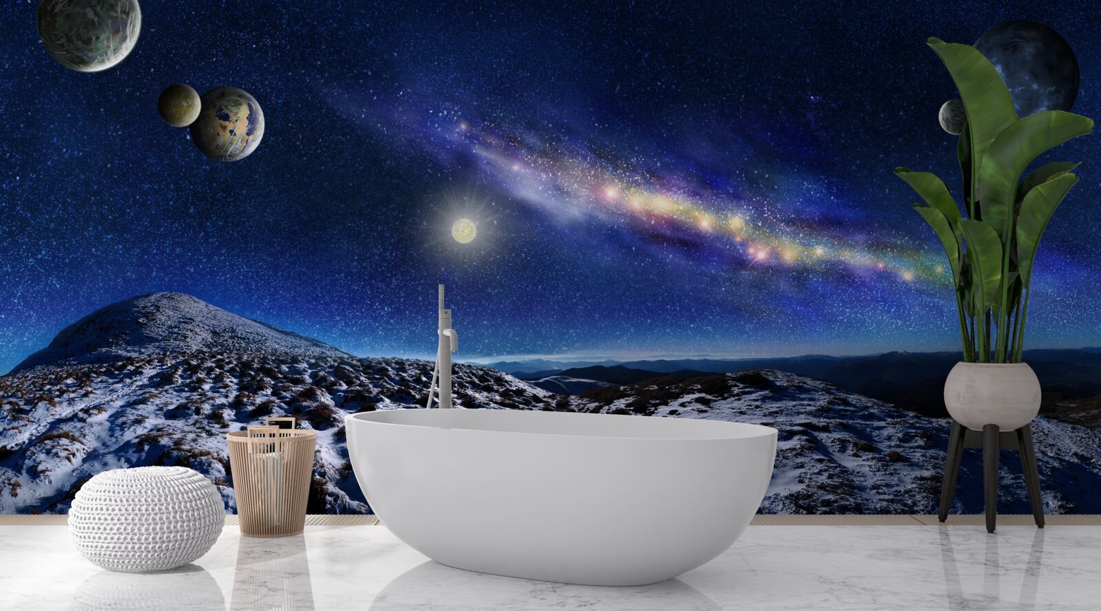 Fototapeta przestrzenie kosmiczne z wieloma planetami