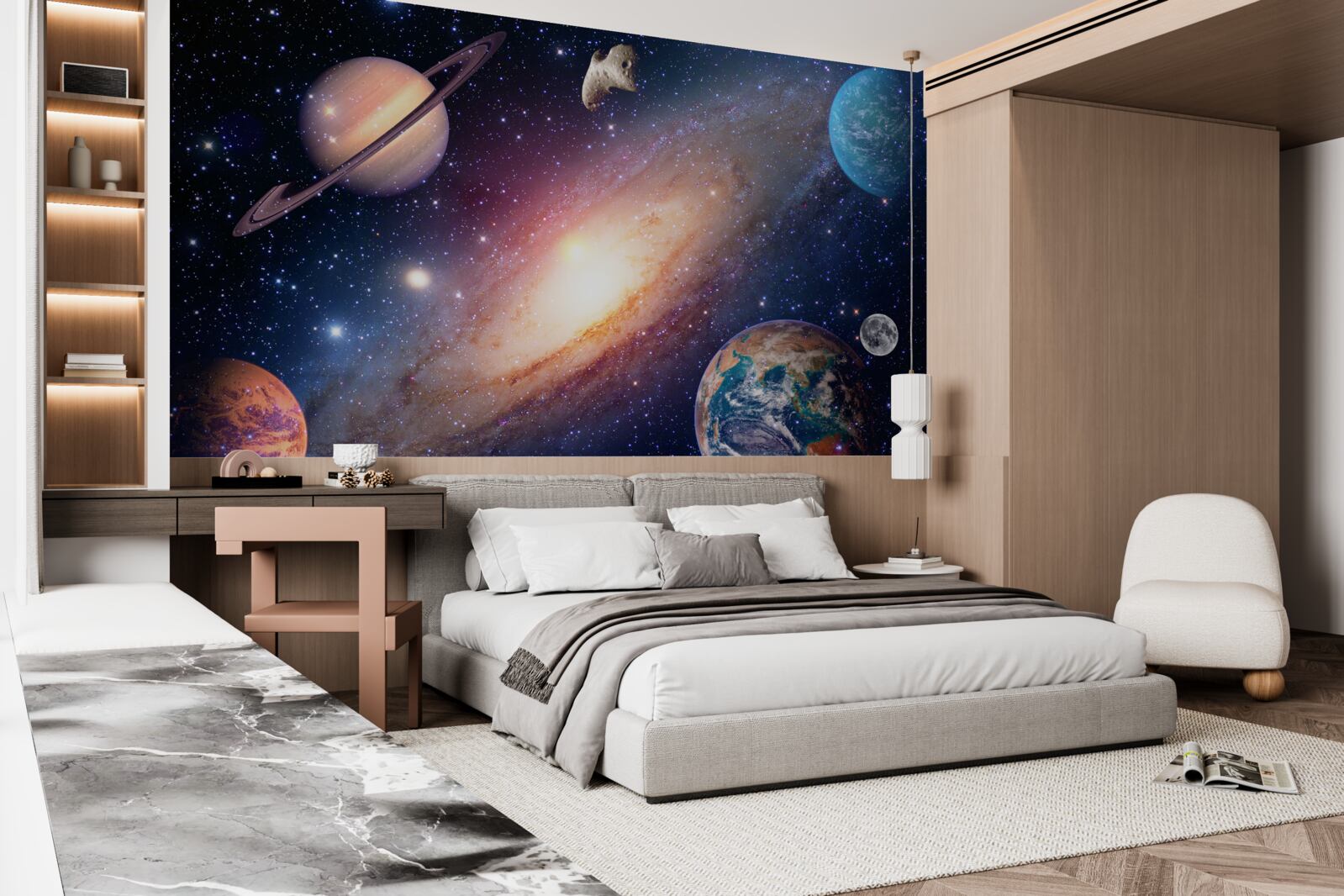 Fototapeta planety, w tym ziemia, w naszej galaktyce