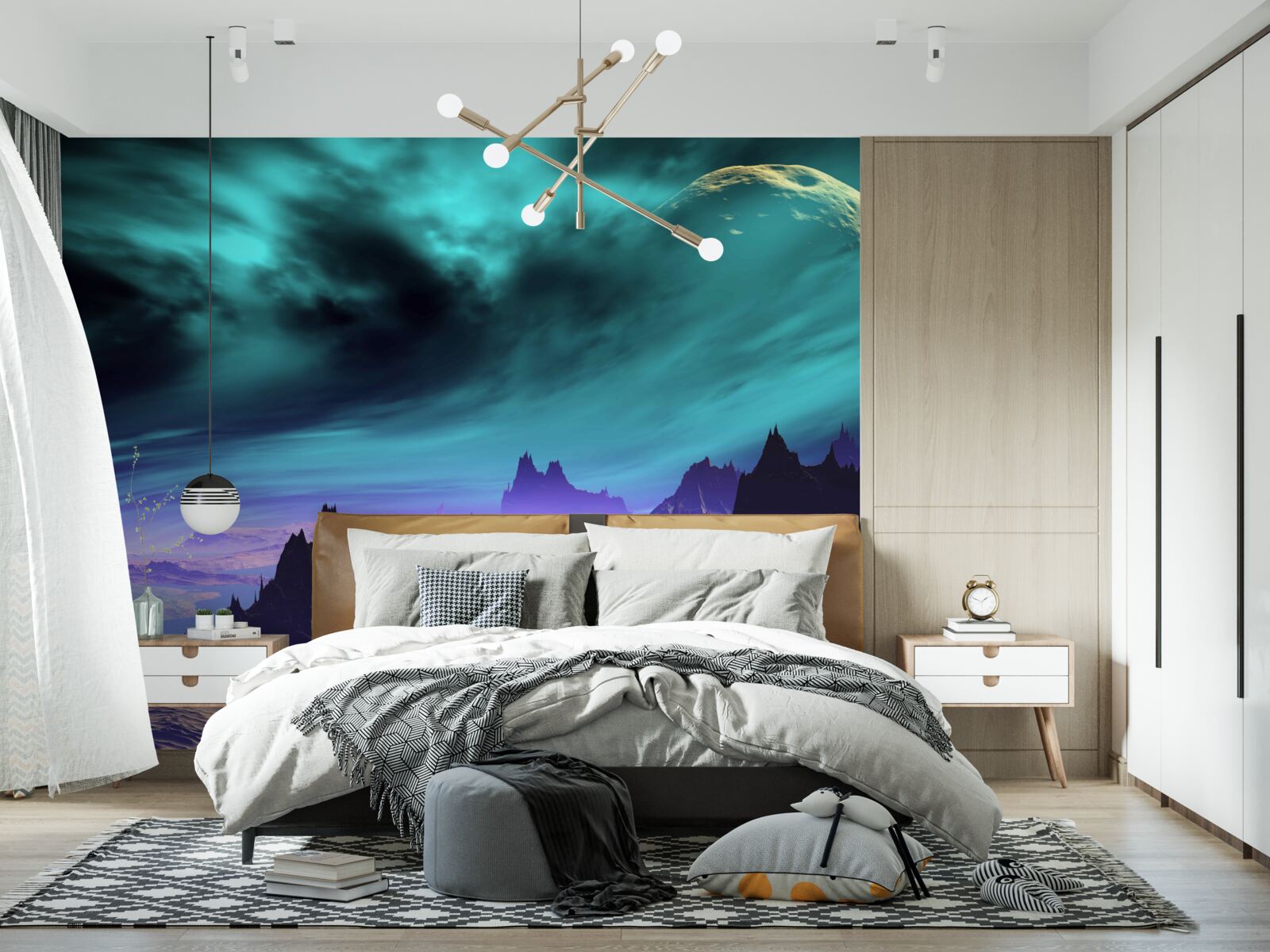 Fototapeta góry przyszłości na niezidentyfikowanej planecie