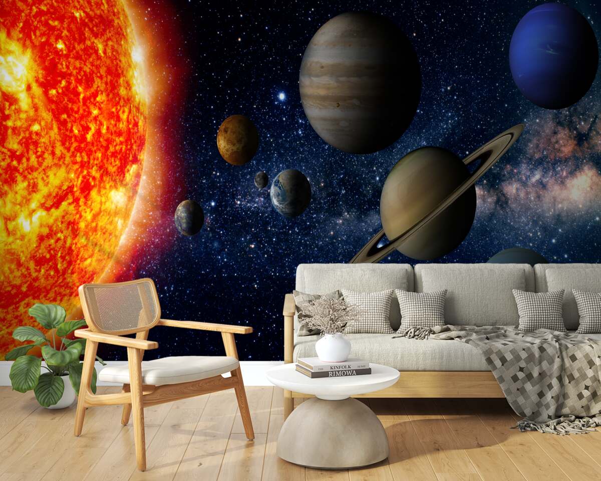 Fototapeta proporcje między planetami a słońcem