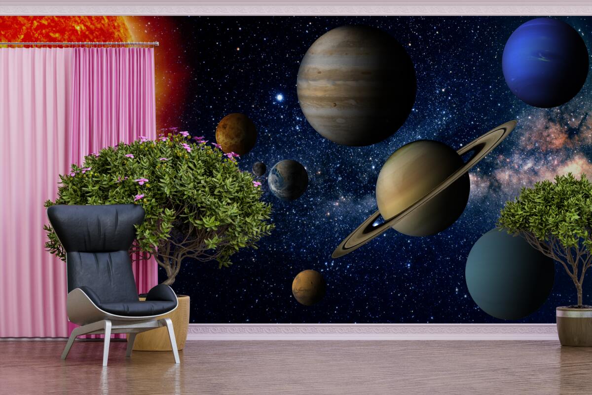 Fototapeta proporcje między planetami a słońcem