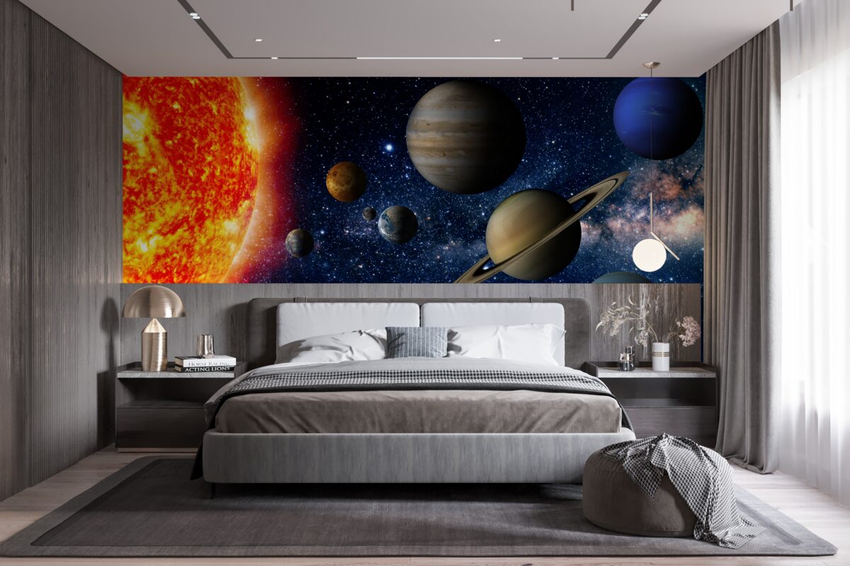 Fototapeta proporcje między planetami a słońcem