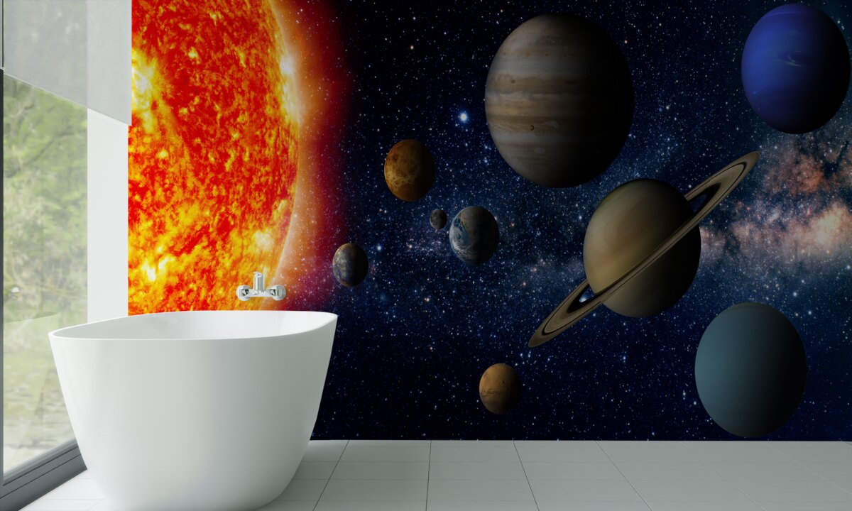 Fototapeta proporcje między planetami a słońcem