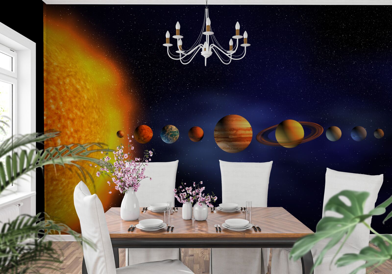 Fototapeta słońce i planety naszej galaktyki