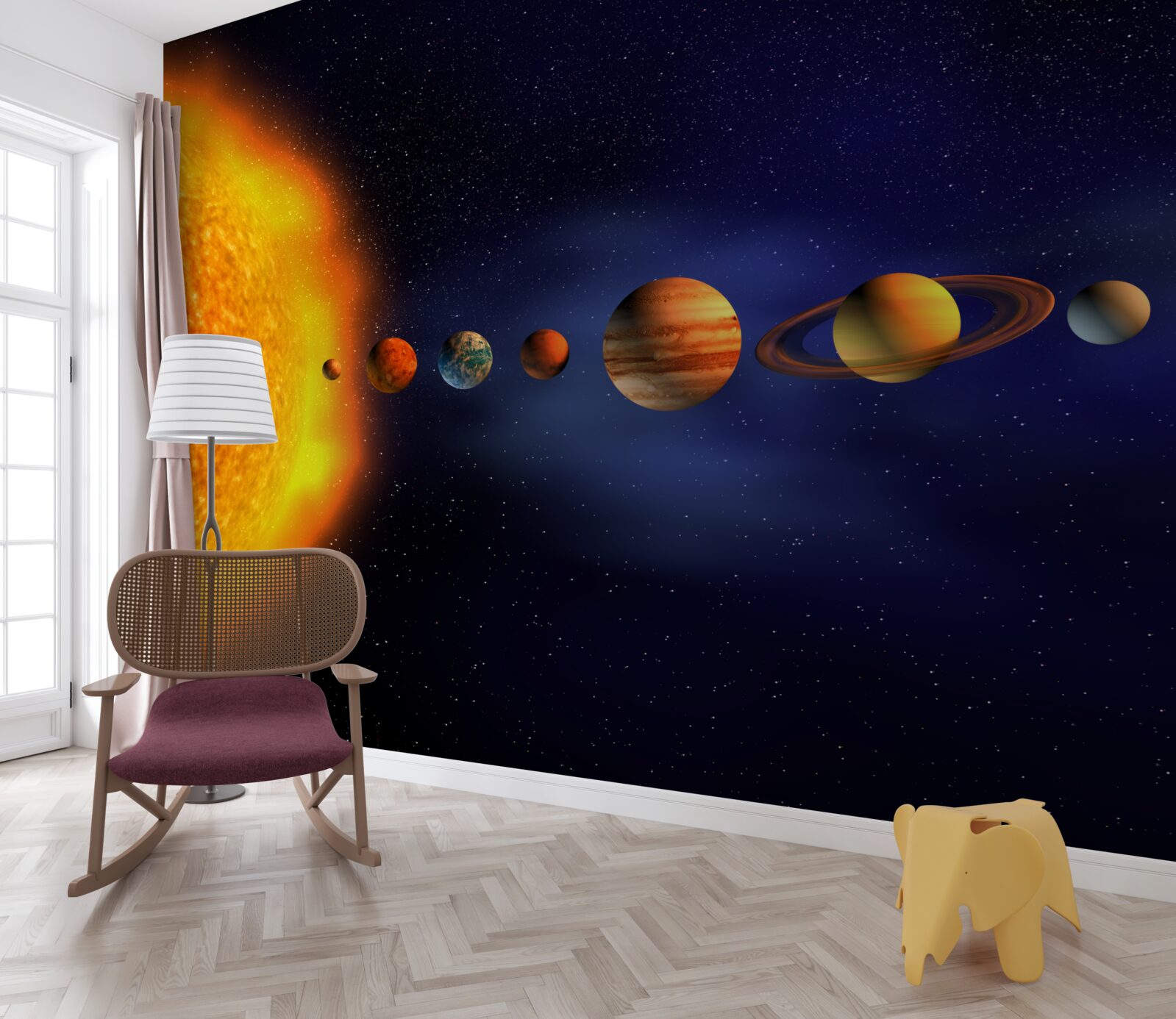 Fototapeta słońce i planety naszej galaktyki