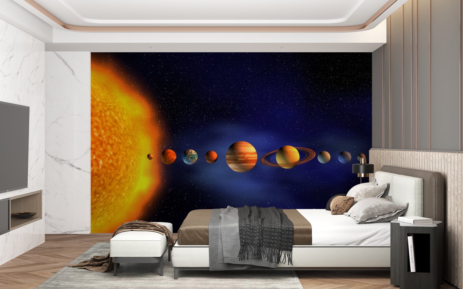 Fototapeta słońce i planety naszej galaktyki
