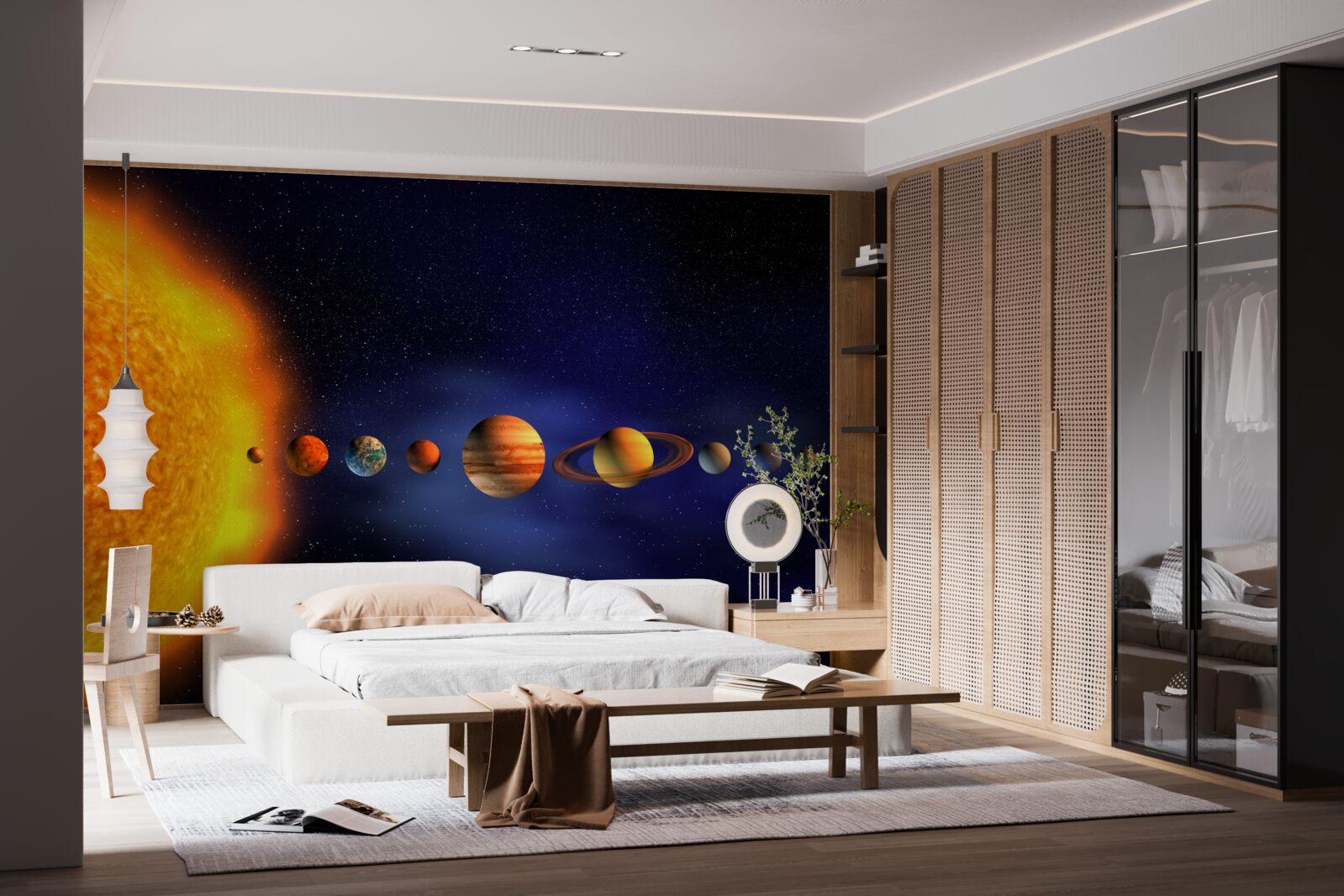 Fototapeta słońce i planety naszej galaktyki