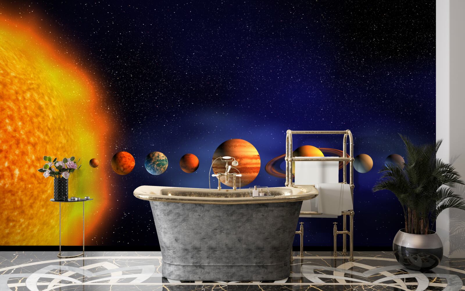 Fototapeta słońce i planety naszej galaktyki