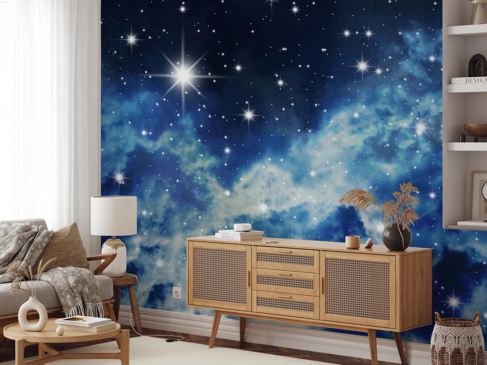 Fototapeta błękitne niebo usiane gwiazdami