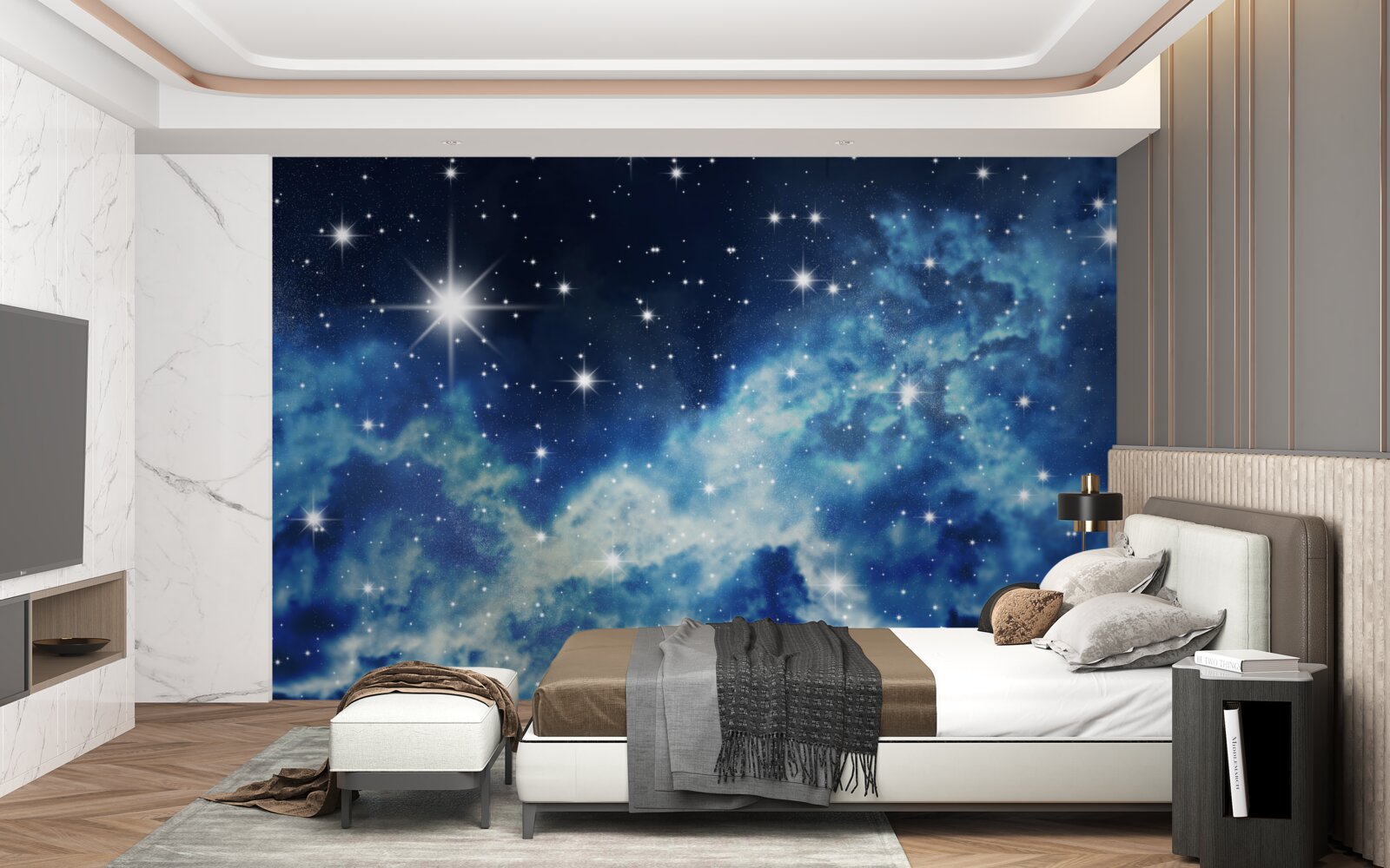 Fototapeta błękitne niebo usiane gwiazdami