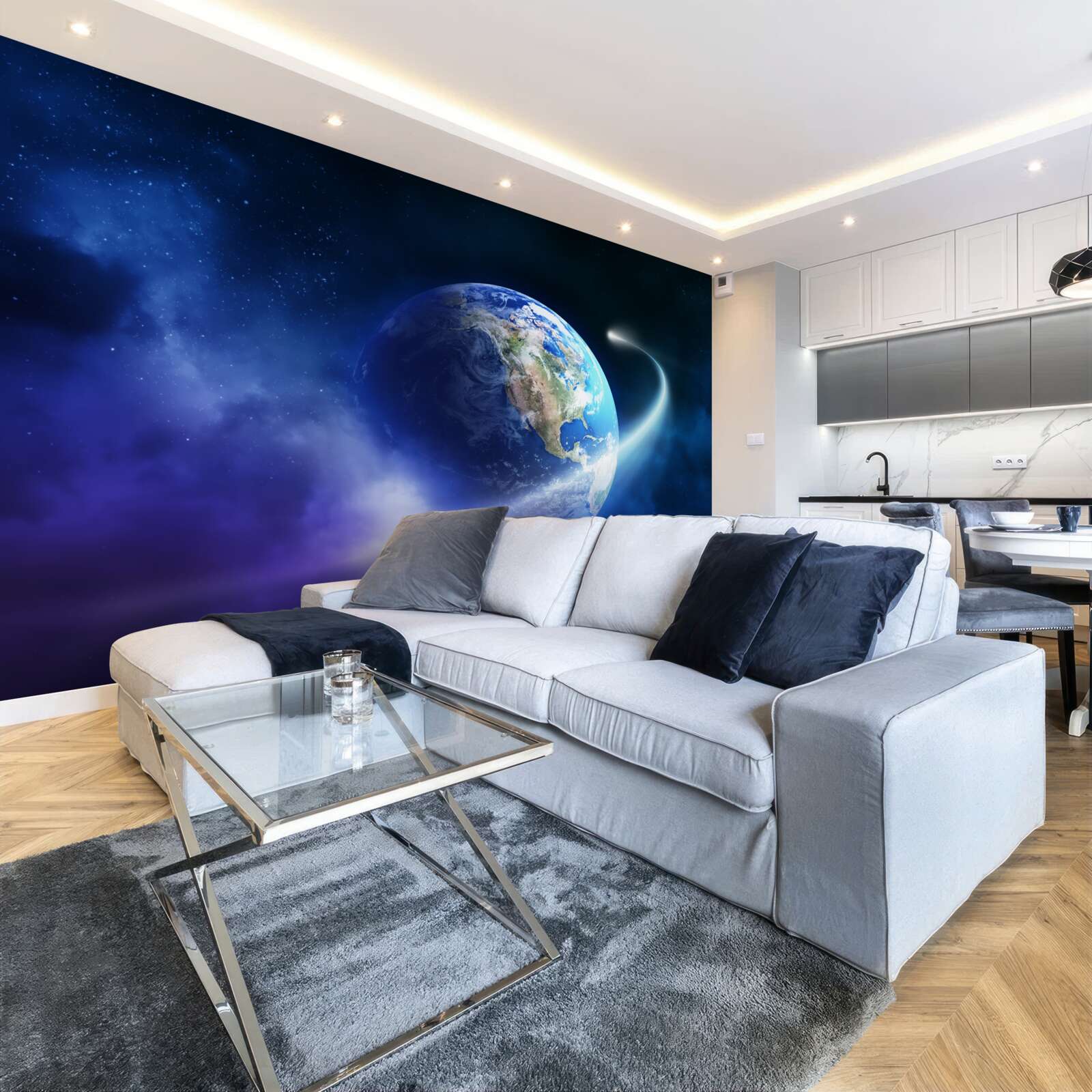 Fototapeta ziemia w nieskończonej przestrzeni wszechświata