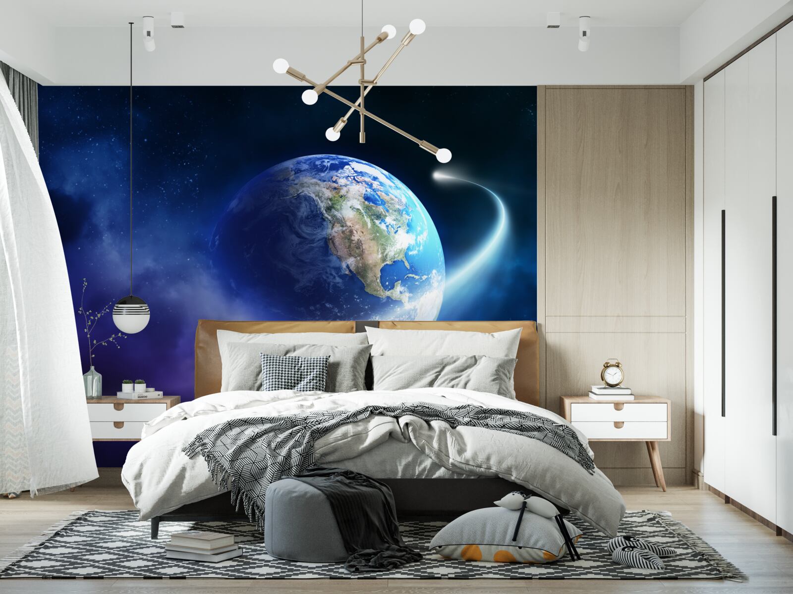 Fototapeta ziemia w nieskończonej przestrzeni wszechświata