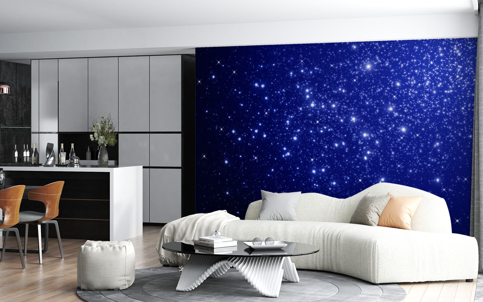 Fototapeta niezliczona ilość luminarzy w sferze niebieskiej