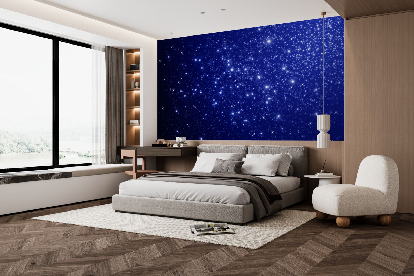 Fototapeta niezliczona ilość luminarzy w sferze niebieskiej