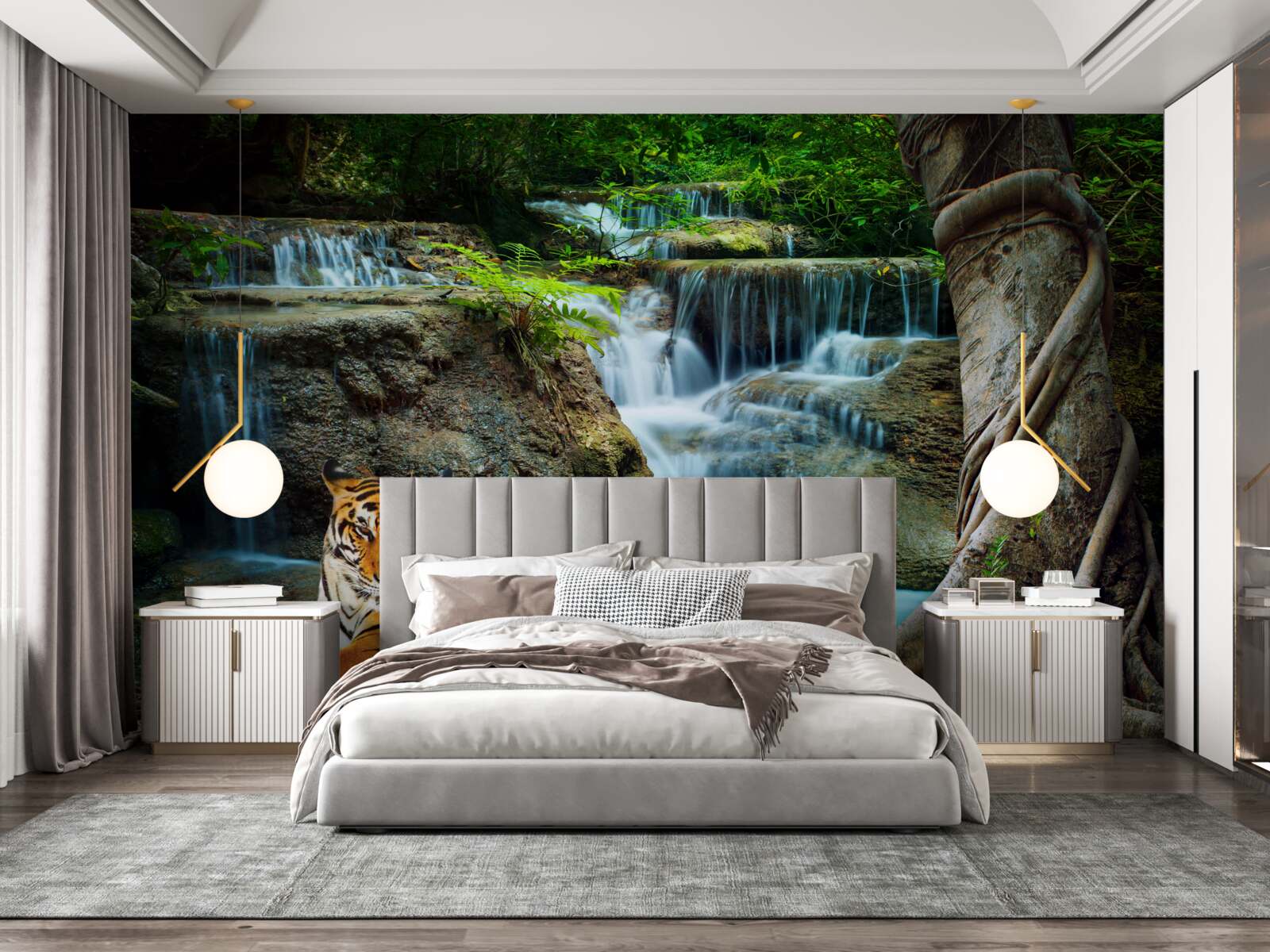 Fototapeta spędzaliśmy czas nad leśnym wodospadem