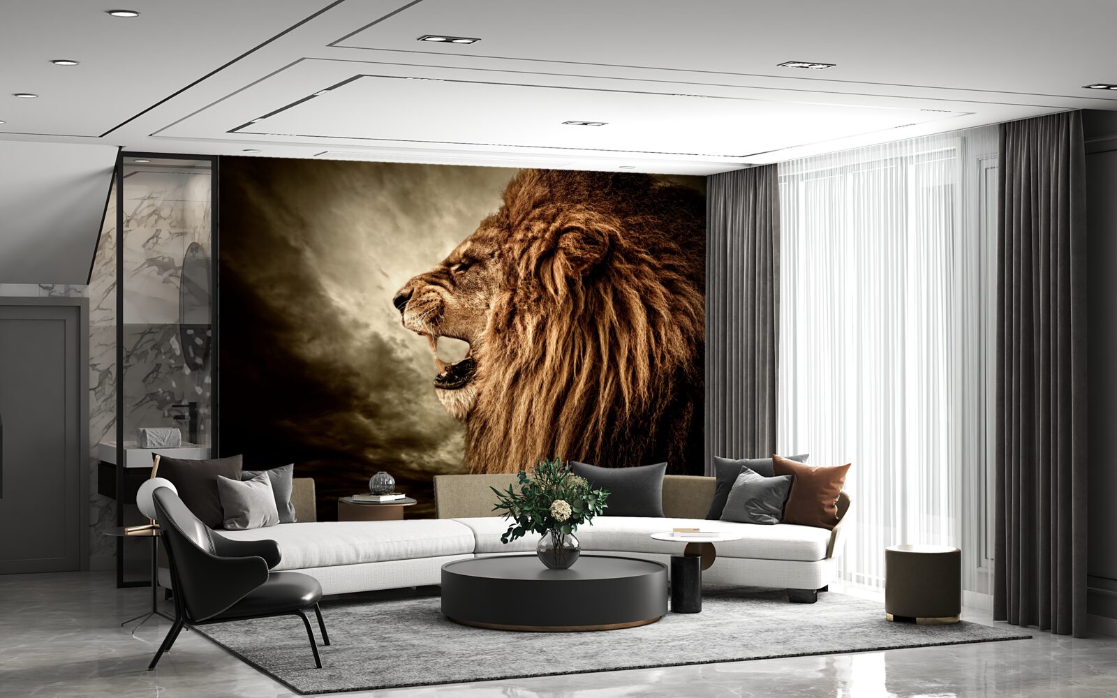 Fototapeta złowieszczy grzmot ryku lwa