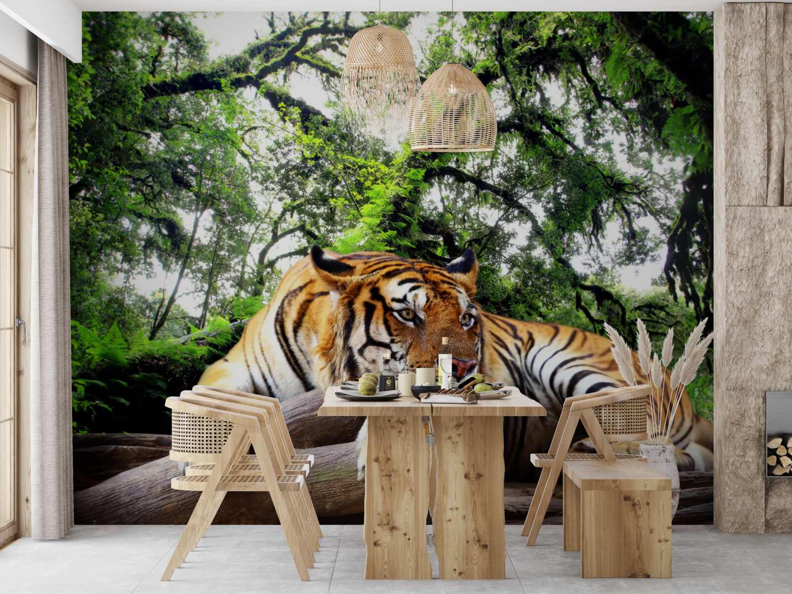 Fototapeta tygrys odpoczywa w dzikiej tropikalnej dżungli