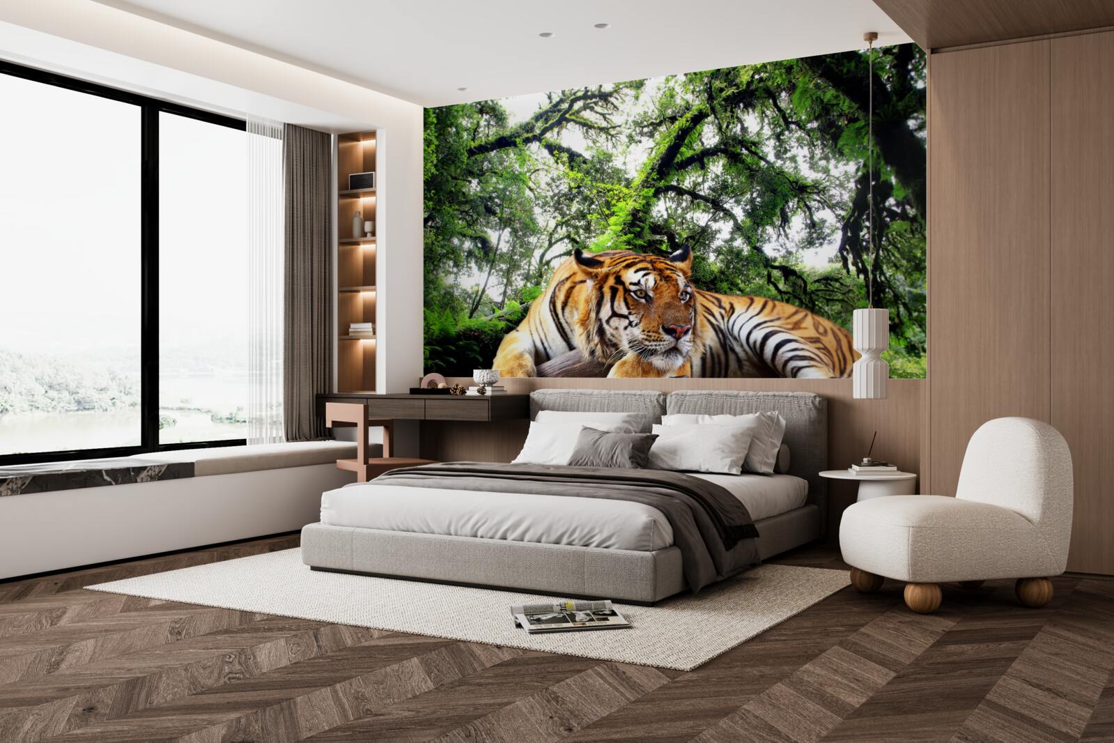 Fototapeta tygrys odpoczywa w dzikiej tropikalnej dżungli