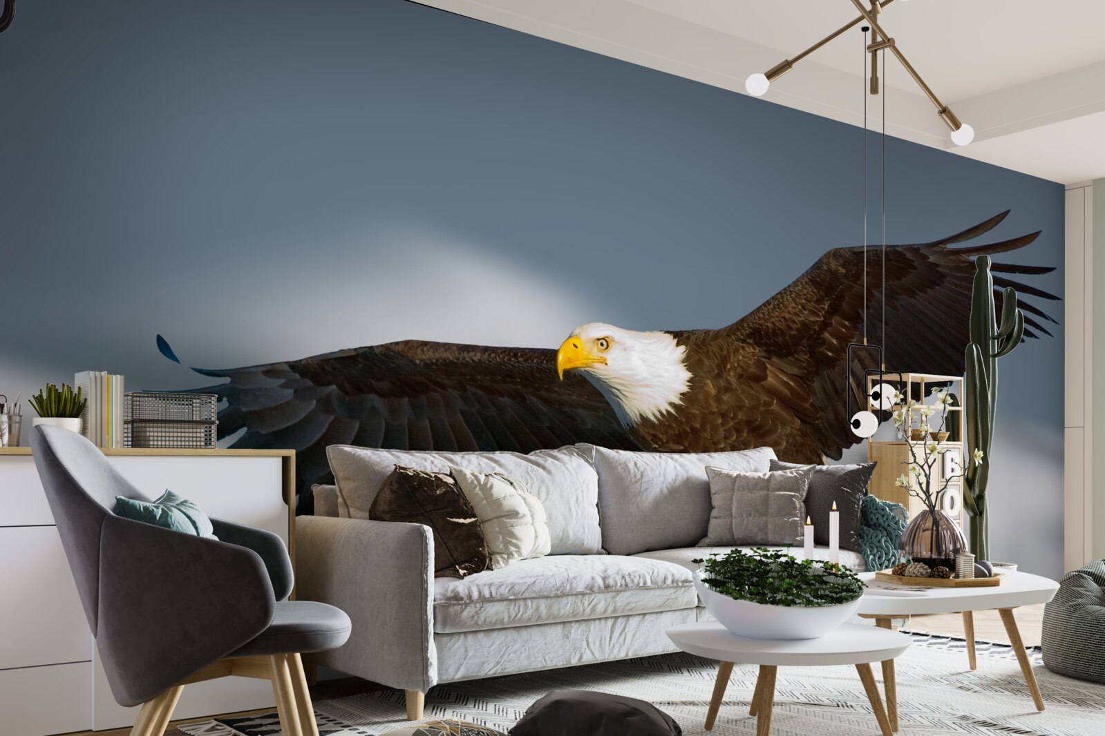 Fototapeta na niebie szybuje orzeł białogłowy