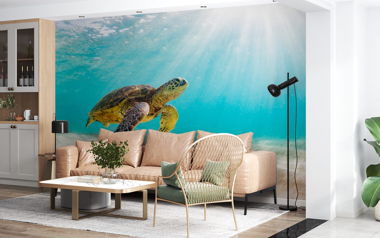 Fototapeta Żółte czaszki na piaszczystym dnie