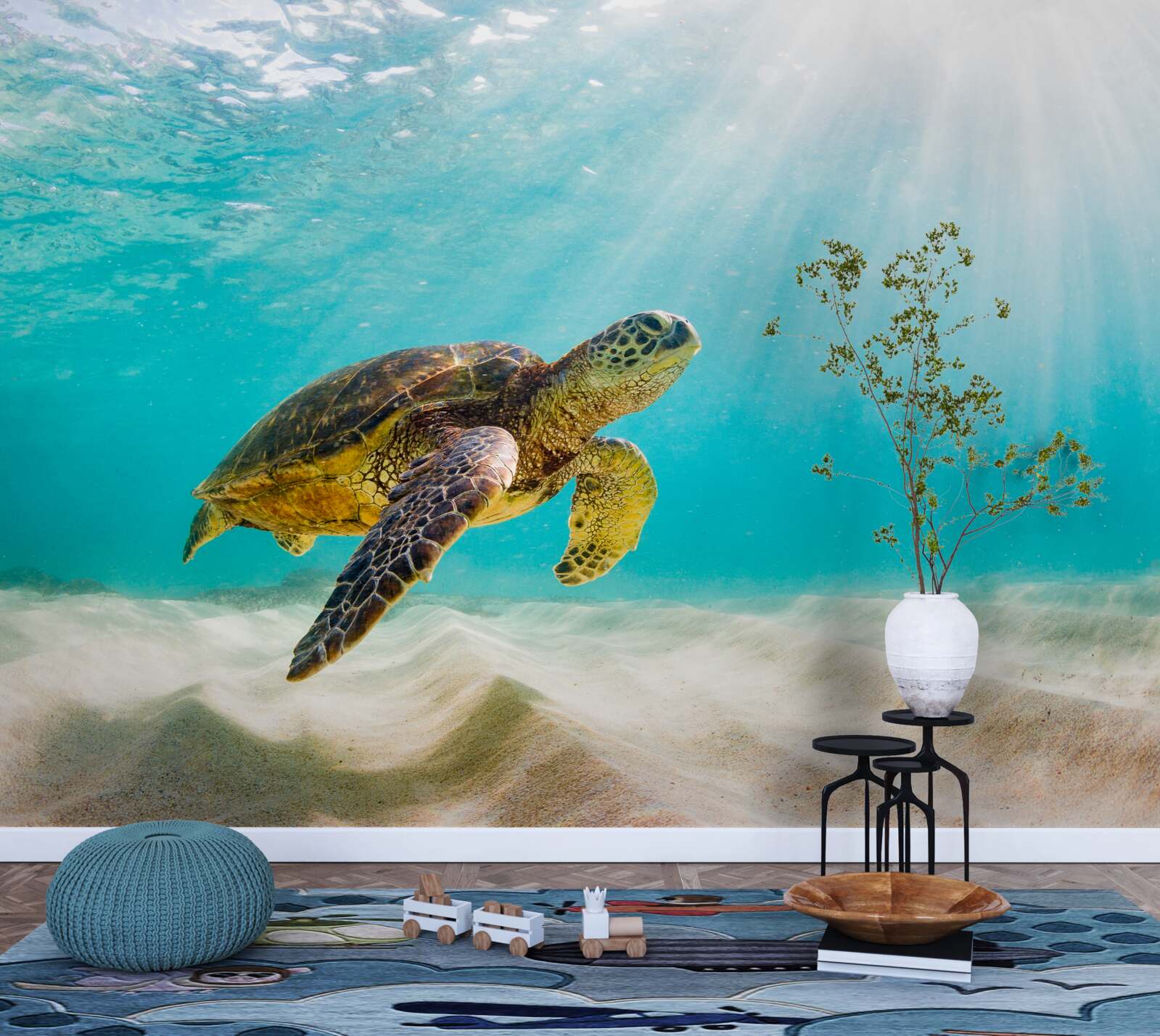 Fototapeta Żółte czaszki na piaszczystym dnie