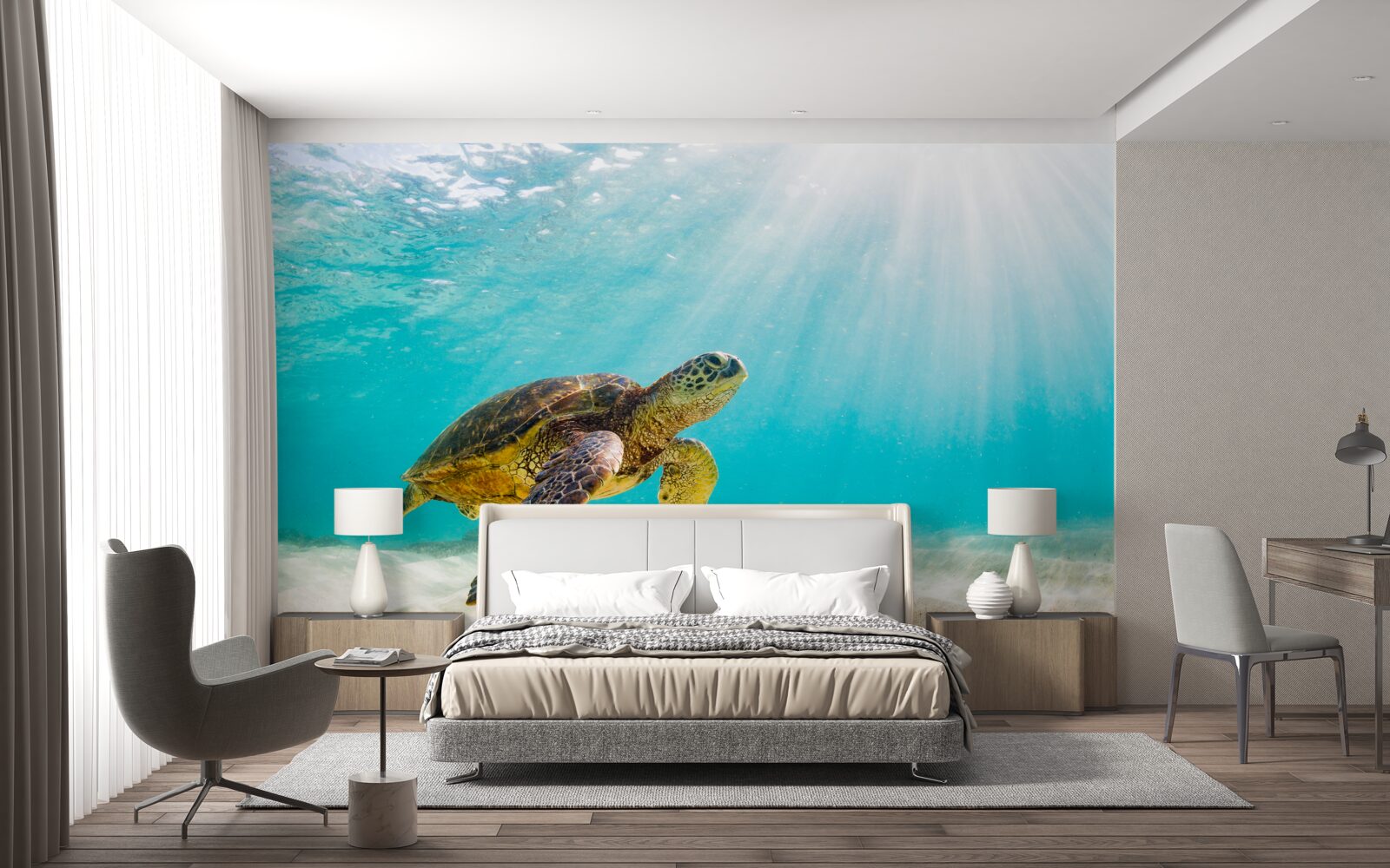 Fototapeta Żółte czaszki na piaszczystym dnie