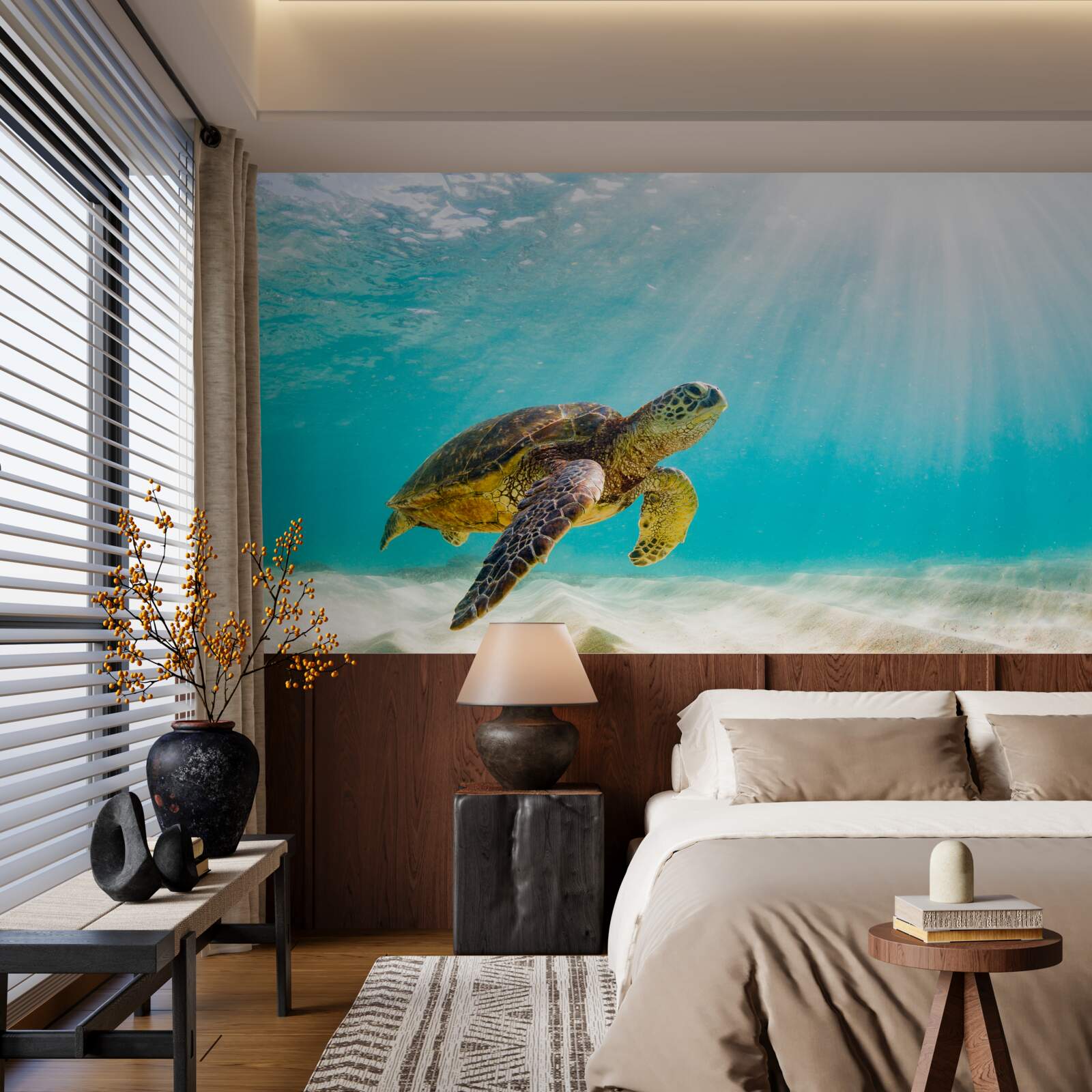 Fototapeta Żółte czaszki na piaszczystym dnie