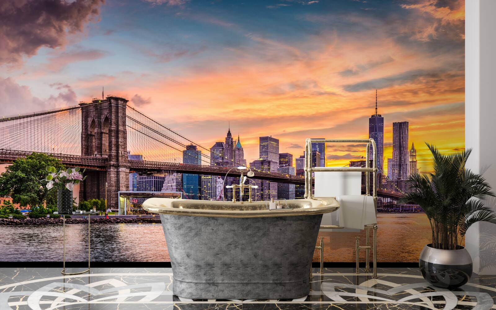 Fototapeta Świt nad mostem brooklińskim