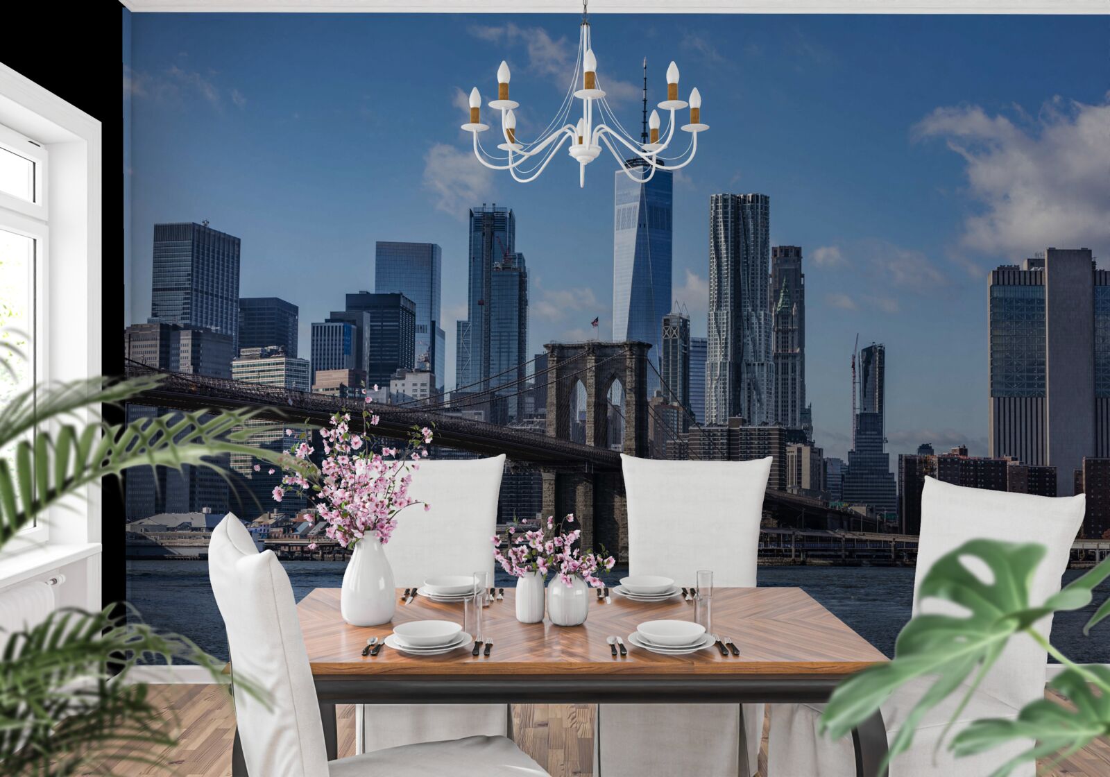 Fototapeta widok na miasto z mostu brooklińskiego