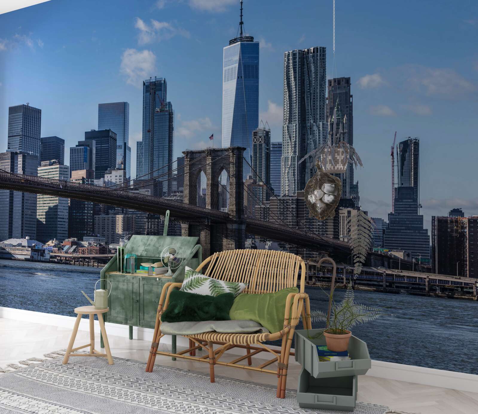 Fototapeta widok na miasto z mostu brooklińskiego