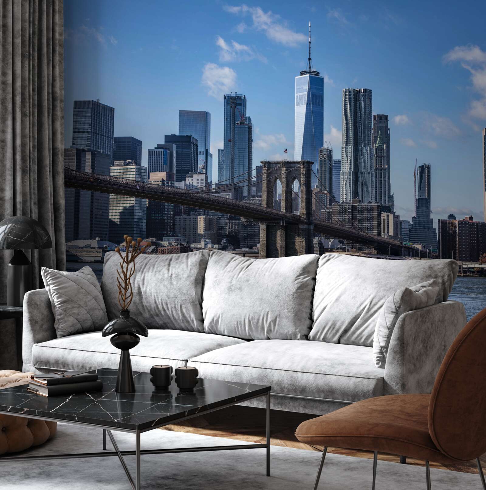 Fototapeta widok na miasto z mostu brooklińskiego