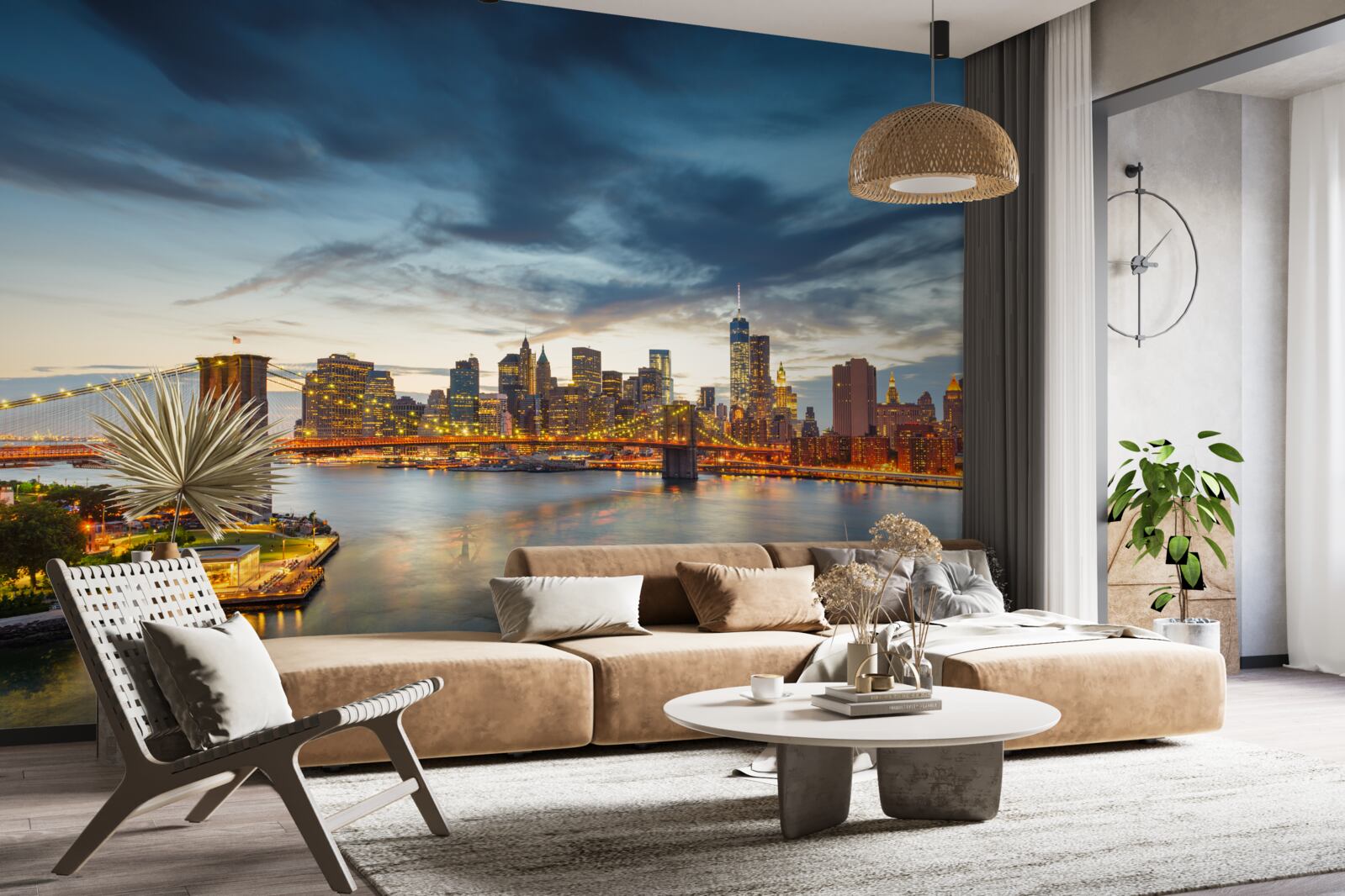 Fototapeta most w mieście z oświetleniem