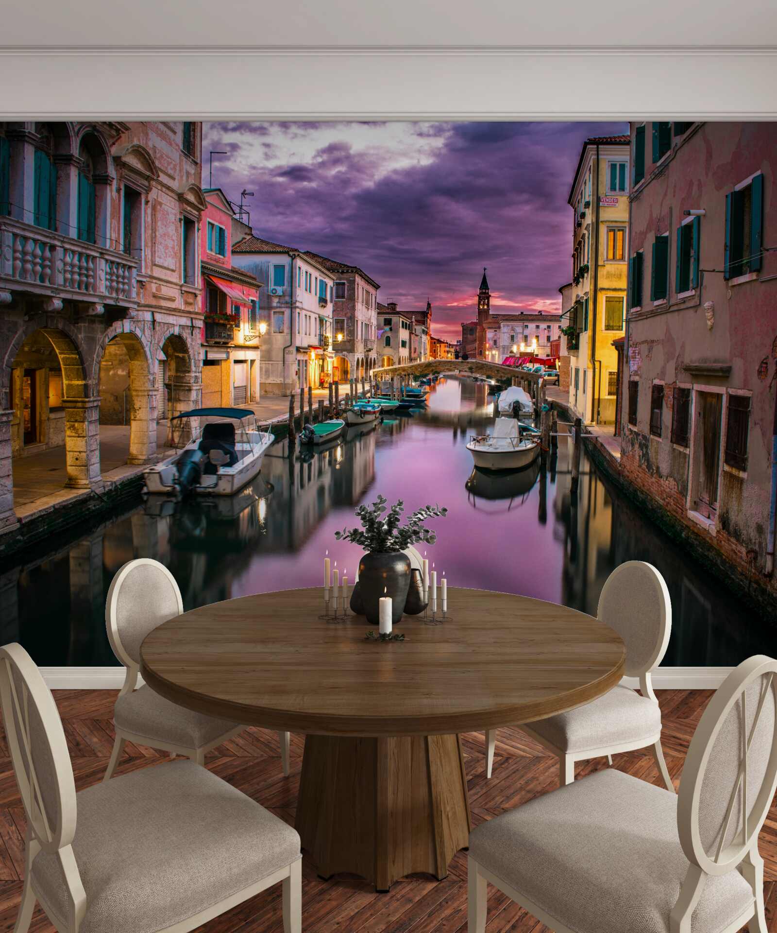 Fototapeta ulica wenecji wieczorem