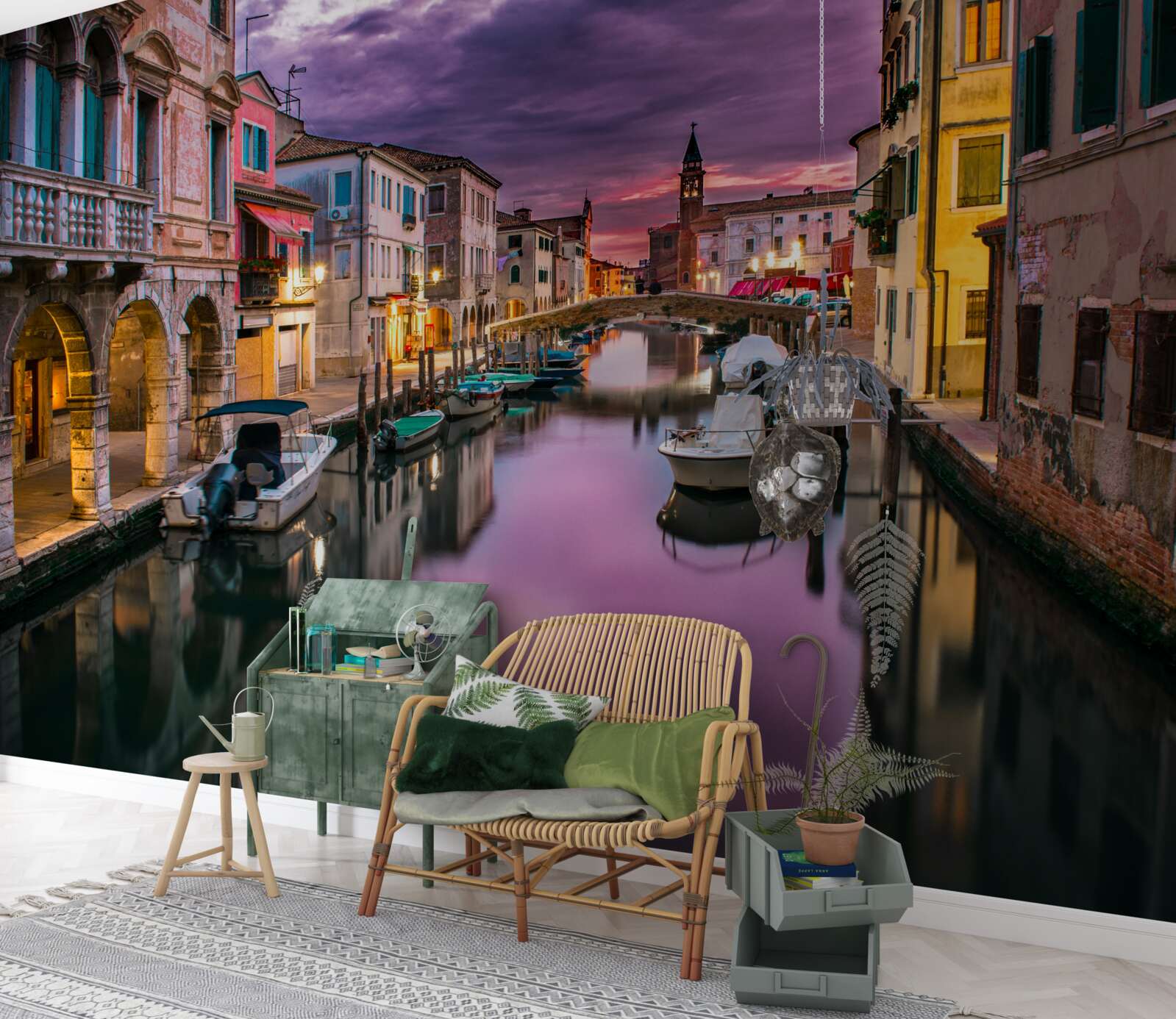 Fototapeta ulica wenecji wieczorem