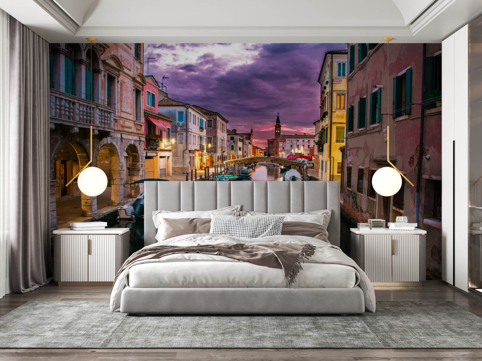 Fototapeta ulica wenecji wieczorem