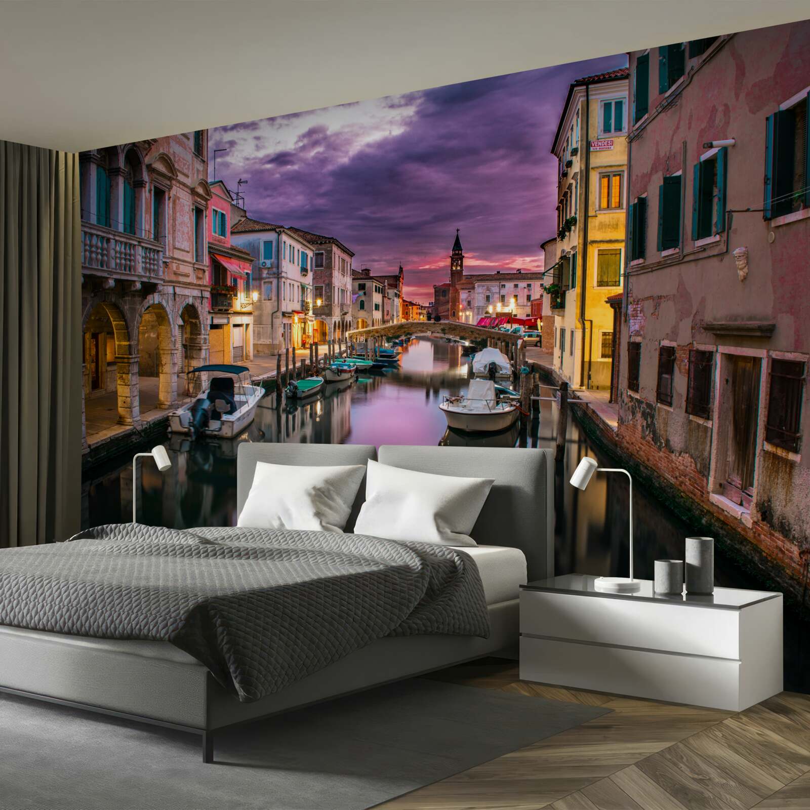 Fototapeta ulica wenecji wieczorem