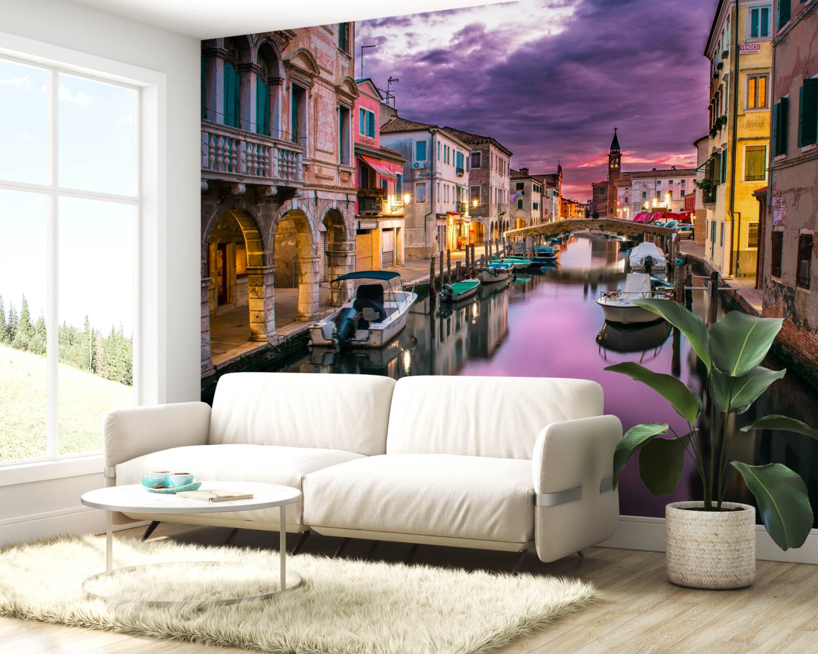 Fototapeta ulica wenecji wieczorem