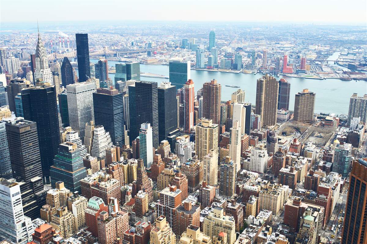 Fototapeta budynki nowego jorku i ich dachy