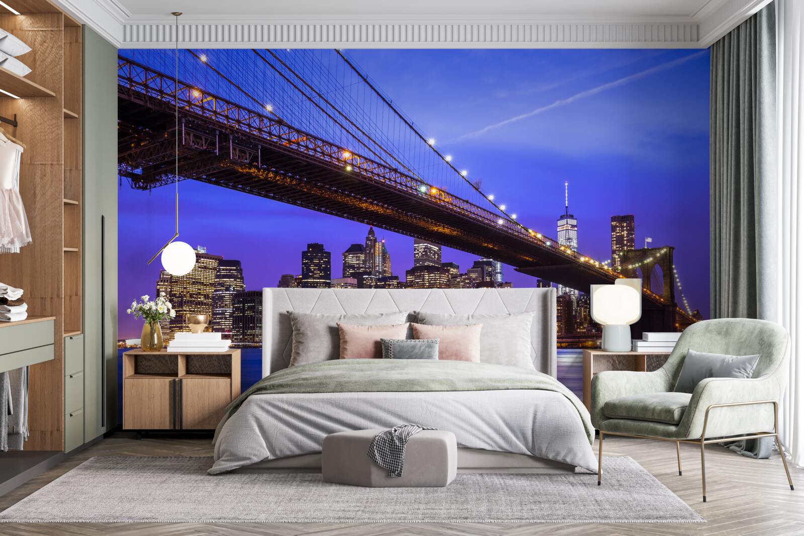 Fototapeta widok na most brookliński od dołu