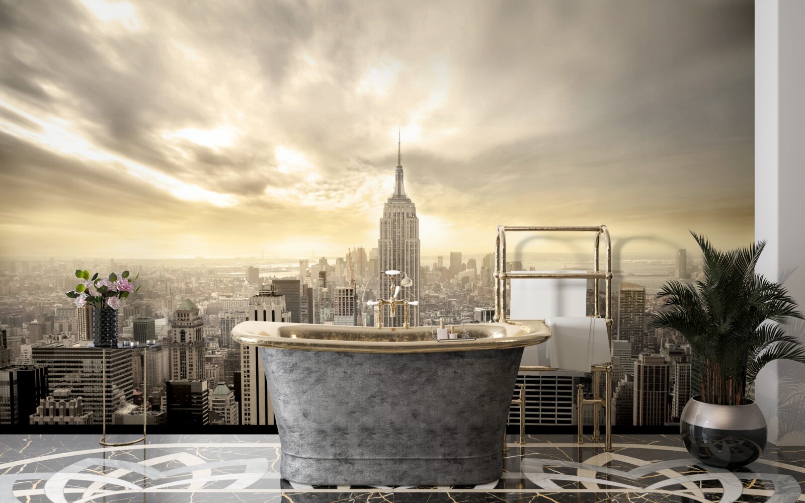 Fototapeta widok nowego jorku z lotu ptaka jest przepiękny